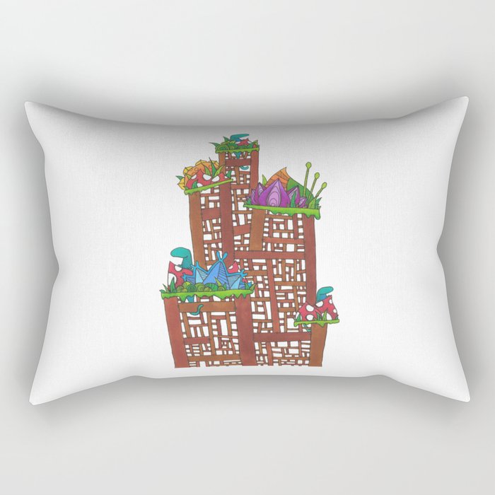A Little Tower with Toadstools Rectangular Pillow