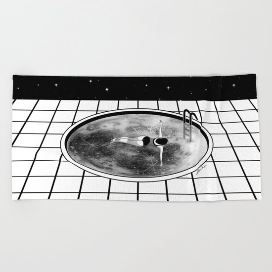 Pool Moon Beach Towel