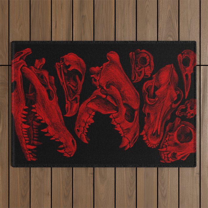 Carnivores in Red Outdoor Rug