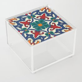 Rustic baroque colorful mexican tile ceramic  Acrylic Box