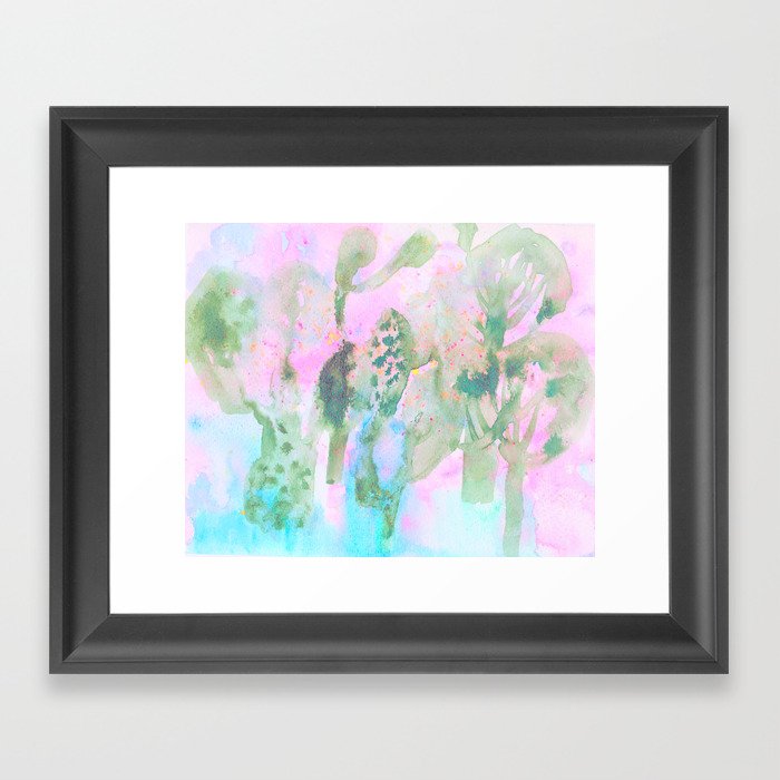 pink forest Framed Art Print