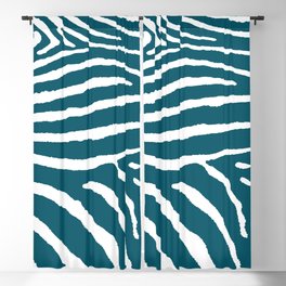 Zebra Wild Animal Print 262 Teal Blackout Curtain