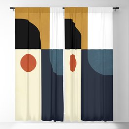 mid century abstract shapes fall winter 4 Blackout Curtain