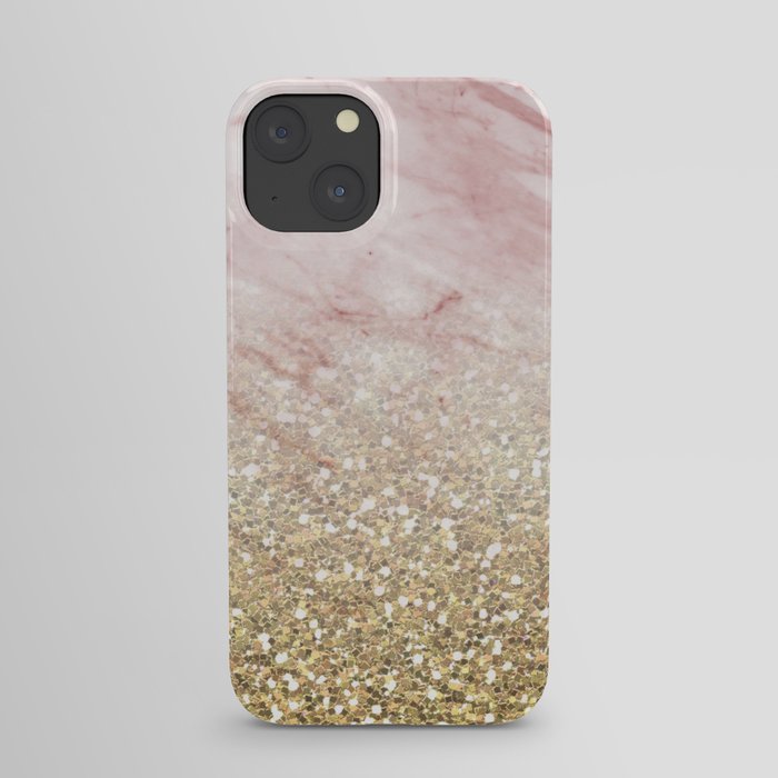 Rose gold marble sunset gradient iPhone Case