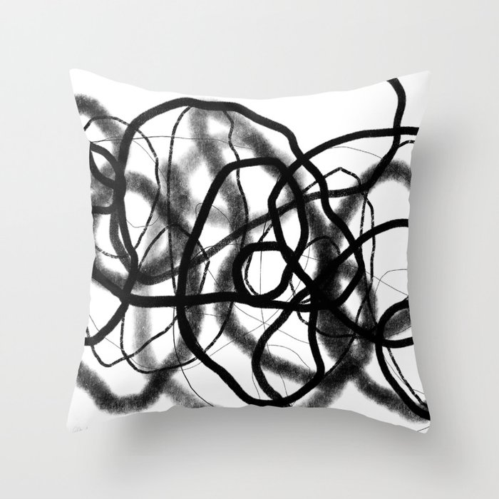 Origins 7. Abstract Drawing.  Throw Pillow