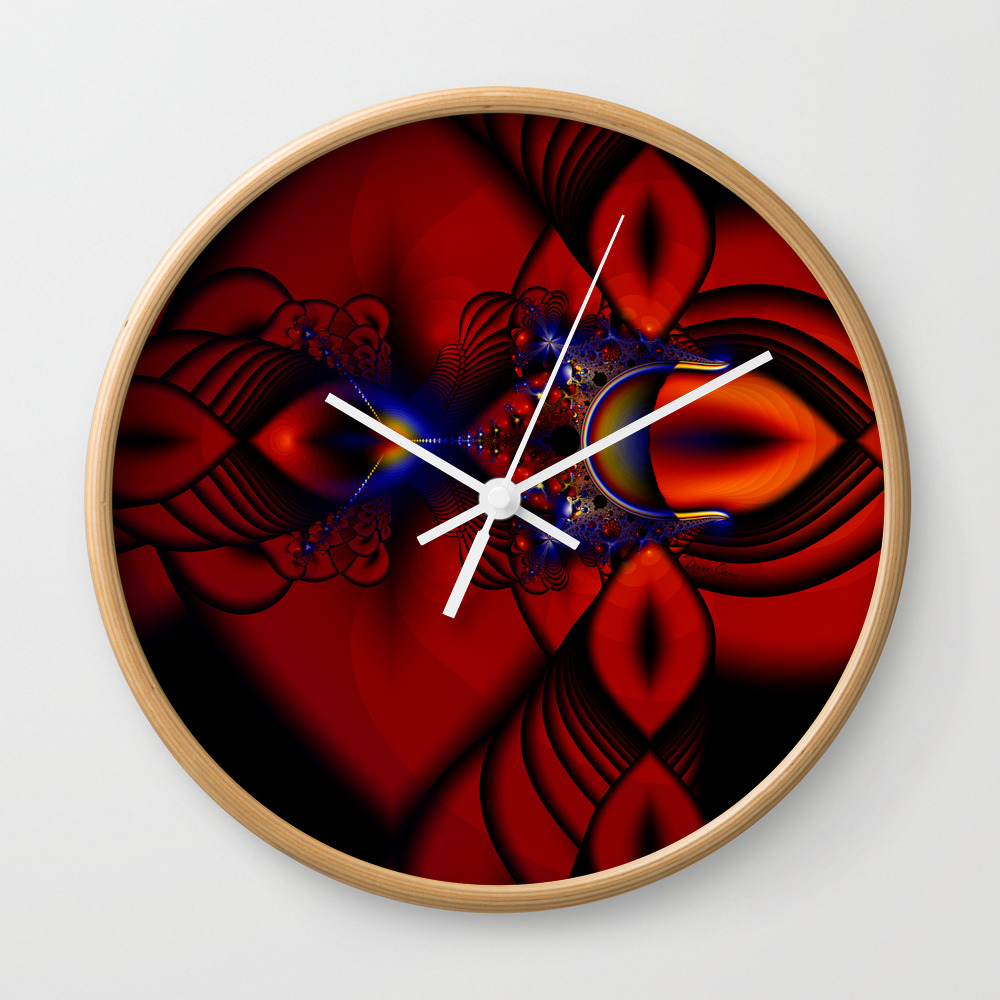 Ruby Abstract Stained Glass Window Wall Clock By Dianeclancy