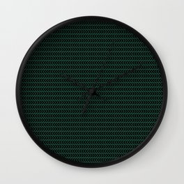 Black arrows pattern on pine green background Wall Clock
