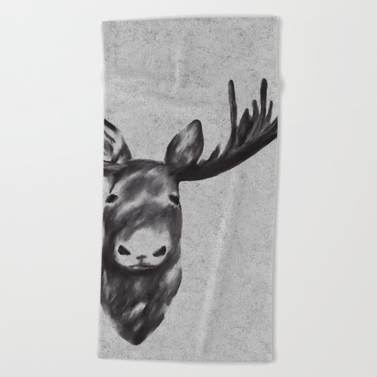 Beautiful Moose Head Design Beach Towel