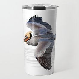 Brown pelican scientific illustration art print Travel Mug