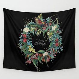 An Aussie Christmas BLACK Wall Tapestry