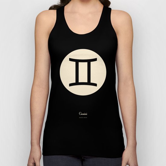 Gemini Symbol Black Unisex Tank Top