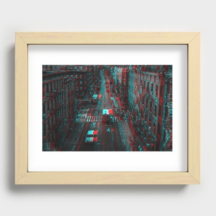 New York City distorted Recessed Framed Print
