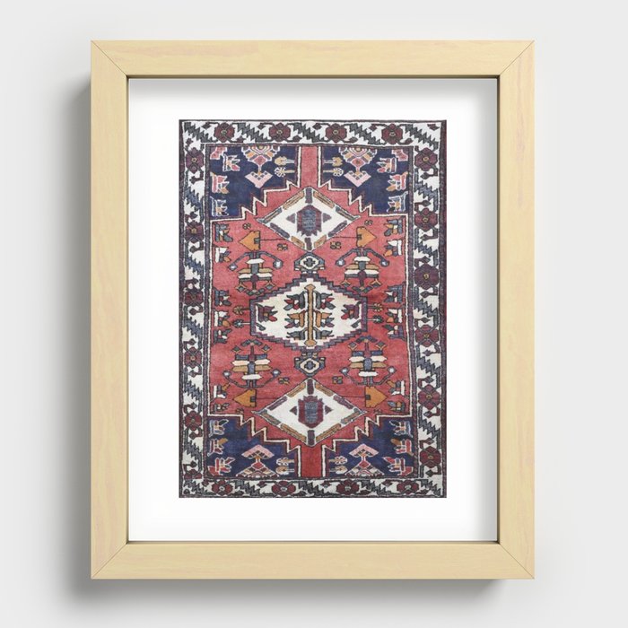 Geometric persian carpet Recessed Framed Print