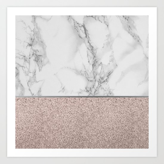 Marble + Glitter #2 Art Print