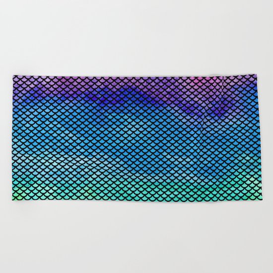 Rainbow Mermaid Tail Beach Towel