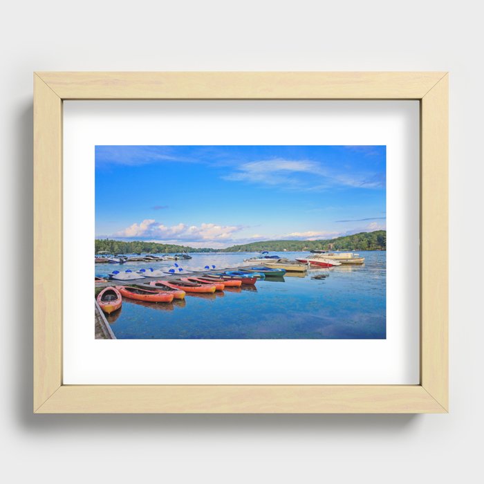 Boats on the Lake Recessed Framed Print