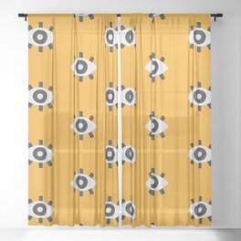 Evil Eye Dots – Marigold Palette Sheer Curtain