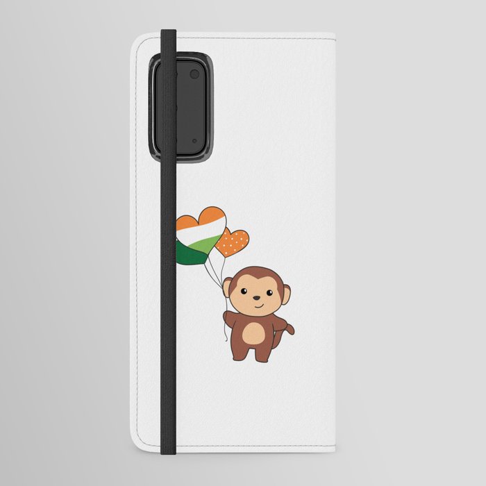Monkey With Ireland Balloons Cute Animals Android Wallet Case