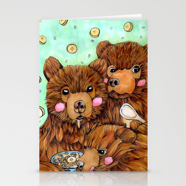 Bears with Porridge Stationery Cards