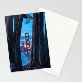 Golden Gate at Dusk Stationery Card