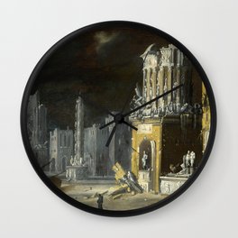 fantastic Ruins with Saint Augustine and the child Wall Clock