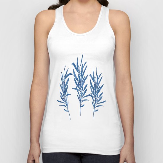 Eucalyptus Branches Blue Unisex Tank Top