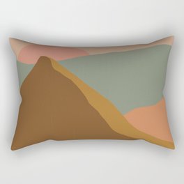 Minimalistic Bohemian Landscape in Muted Earthy Colors Rectangular Pillow