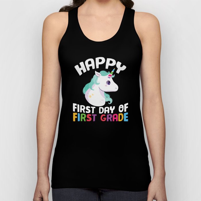 Happy First Day Of First Grade Unicorn Tank Top