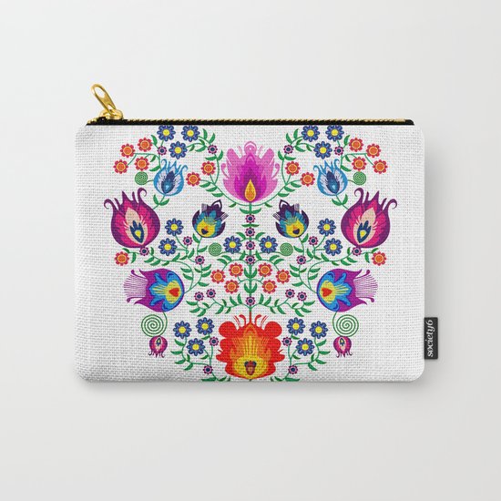 Folk Pattern - Flower Carry-All Pouch