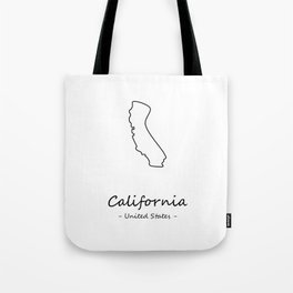 California State Minimal Map, California Map Outline Tote Bag
