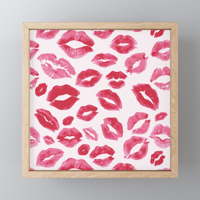 Lipstick Kisses Framed Mini Art Print