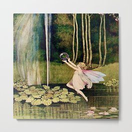 “The Bubble Fairy” by Ida Rentoul Outhwaite 1920 Metal Print | Vintage, Bubble, Acrylic, Fairy, Escapism, Painting, Digital, Victorian, Fantasy, Sistarsprkls 
