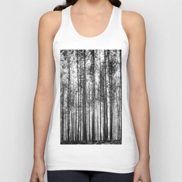 trees in forest landscape - black and white nature photography Tank Top