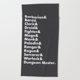 Dungeons and Dragons - Classes Beach Towel