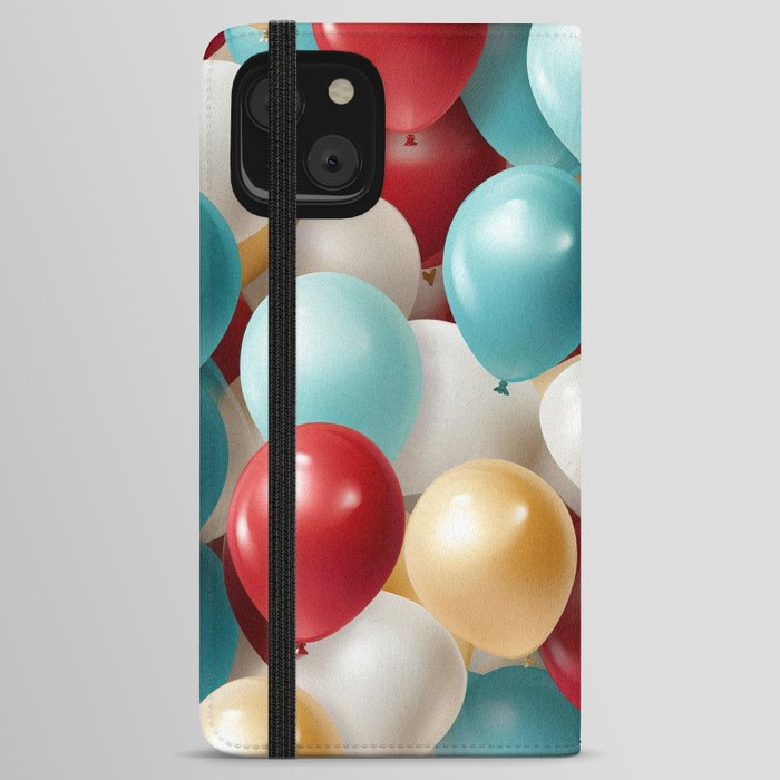 Red blue balloons #10 iPhone Wallet Case