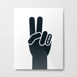 Peace Sign, Do Good B&W Metal Print | Kids, Minimal, Environmental, Inspirational, Peace Out, Quote, Saying, Kindness, 70S, Curated 