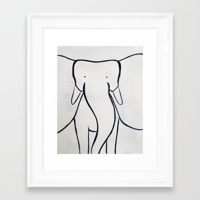 No. 002 - The Elephant (Modern Kids & Nursery Art) Framed Art Print