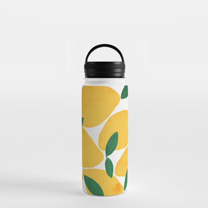 lemon mediterranean still life Water Bottle