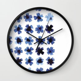 Blue cornflower pattern Wall Clock