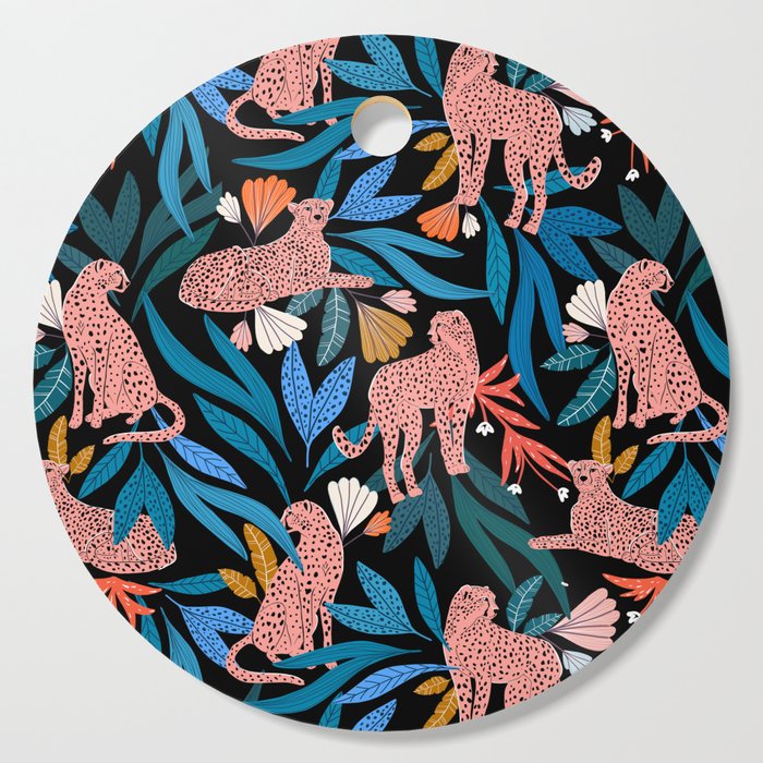 Cheetah jungle/tropical print Cutting Board