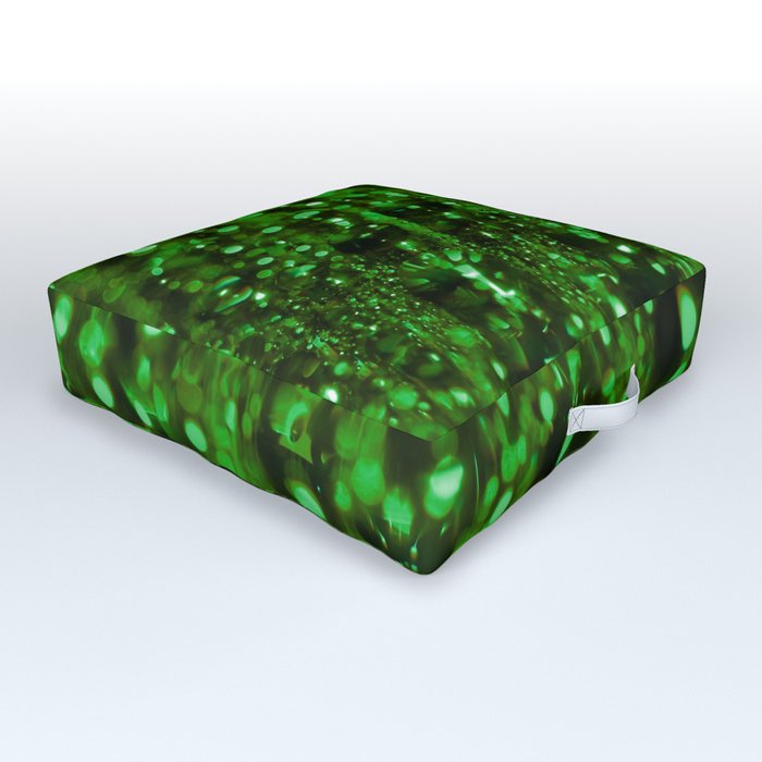 Green Fractal Outdoor Floor Cushion