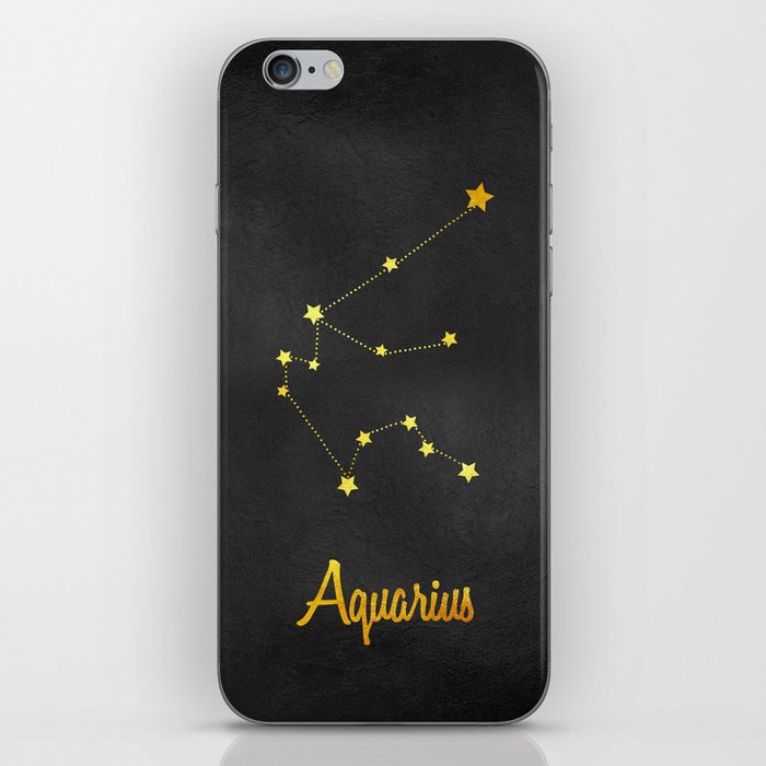Aquarius Constellation Gold iPhone Skin