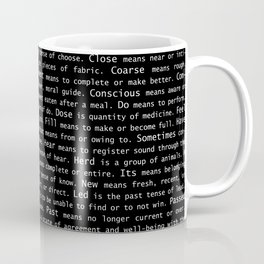 Top Grammar Mistakes From Homonyms: A Unique Gift for Writers and Editors (White Text on Black) Coffee Mug