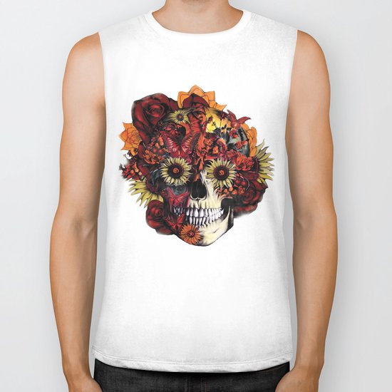 Full circle...Floral ohm skull Biker Tank