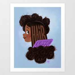 Black hair love Art Print