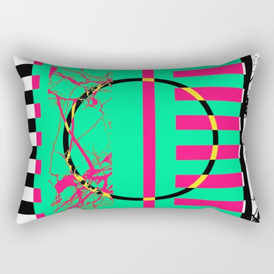 Retro Marble 1 - Abstract, marble, retro, black and white artwork Rectangular Pillow