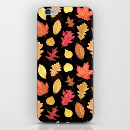 Autumn Leaves - black iPhone Skin
