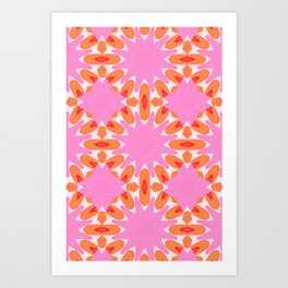 Pink Sun Kaleidoscope Pattern Art Print