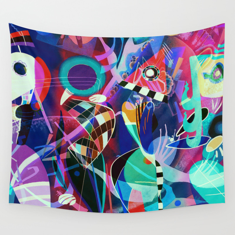 Night Life Wassily Kandinsky Inspired Geometric Abstract Art Wall