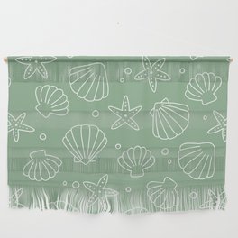 Seashell Pattern (white/sage green) Wall Hanging
